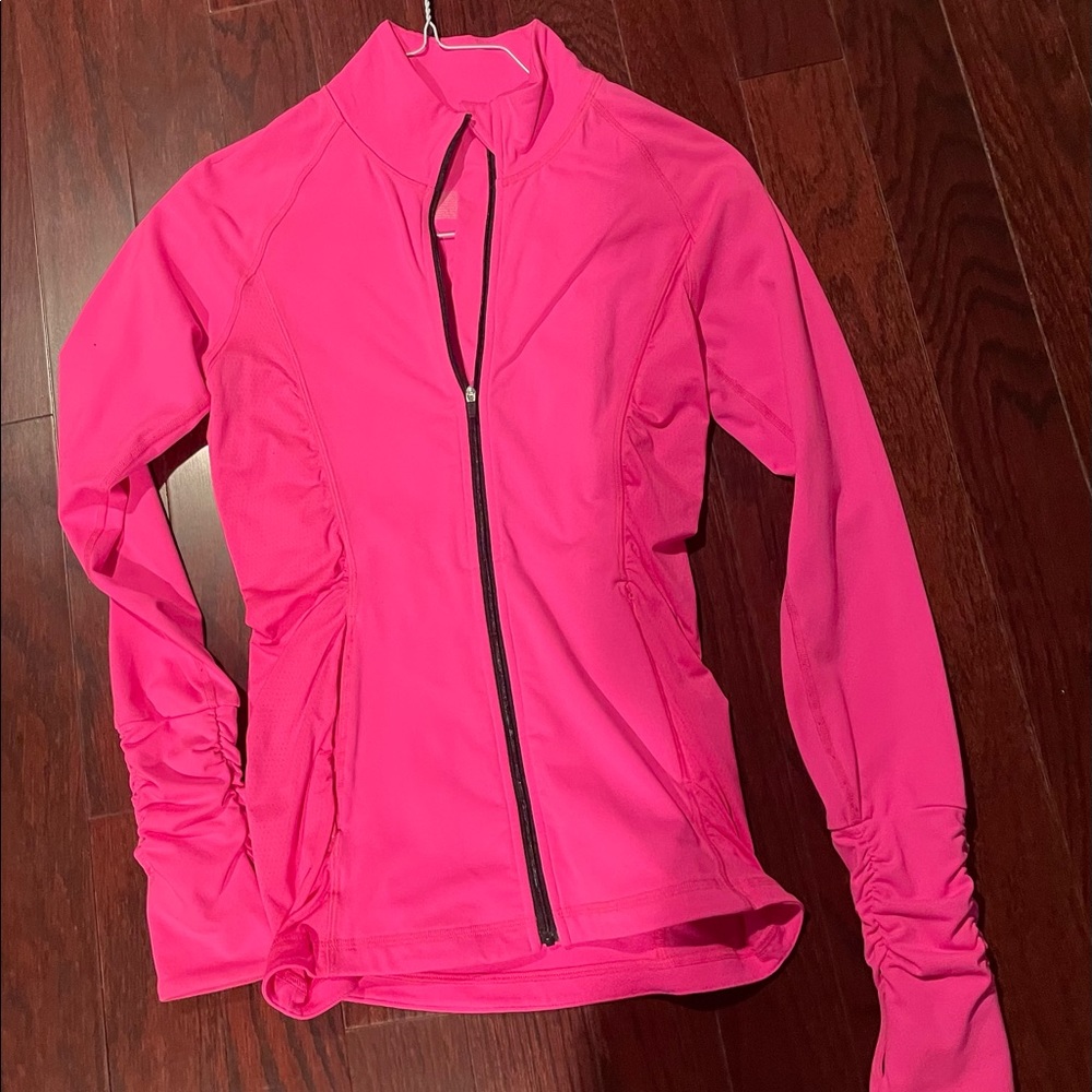 Barbie Pink Victoria's Secret VSX Sport Zip Up Ruched Sides Jacket  XS Pink